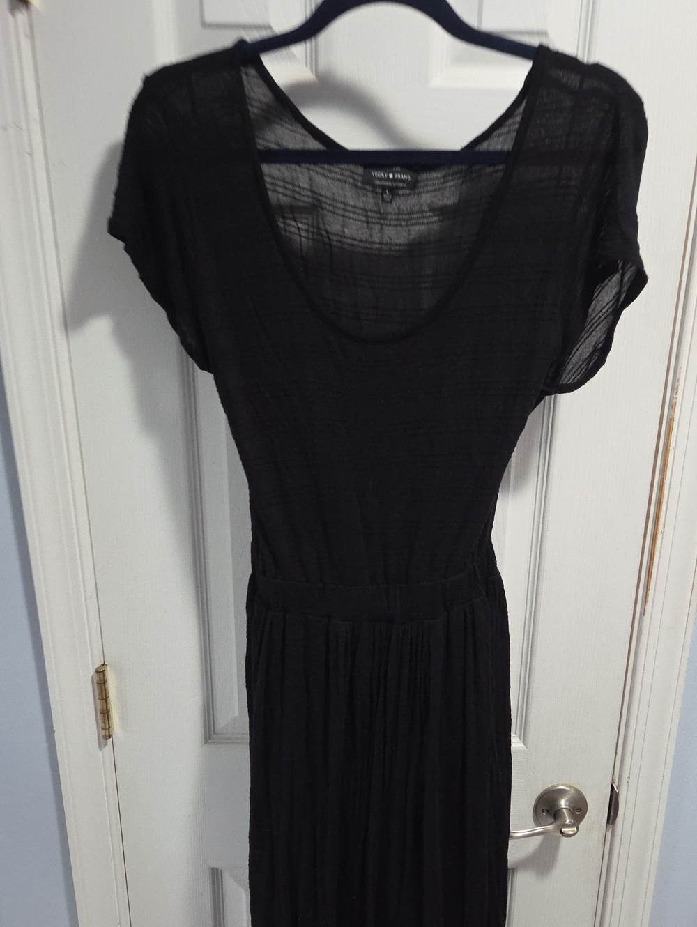 Lucky Brand Black Scoop Neck Maxi Dress